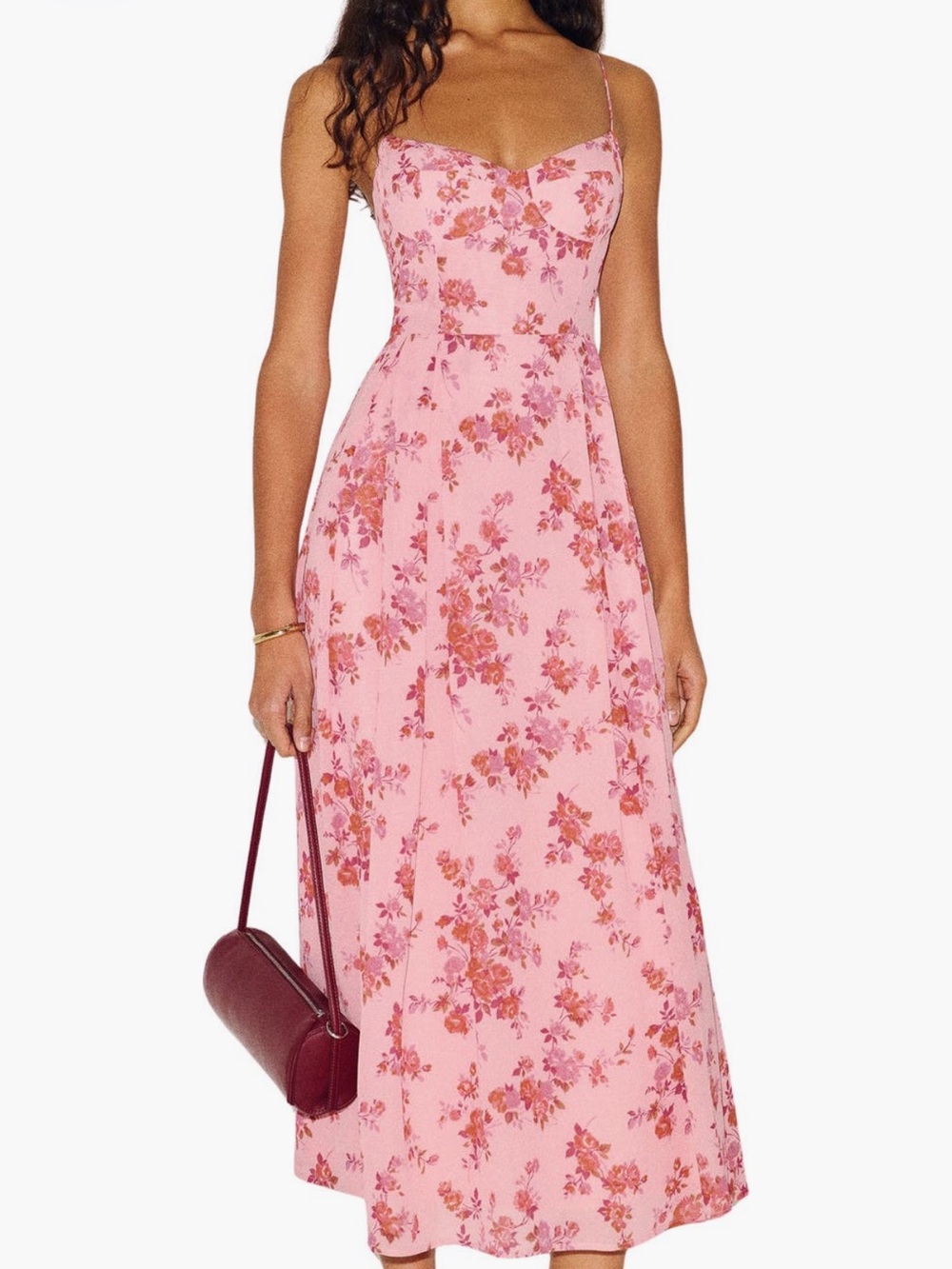 NWT Reformation 🩷❤️ Jaelyn Floral Dress in Color ‘Melodic’